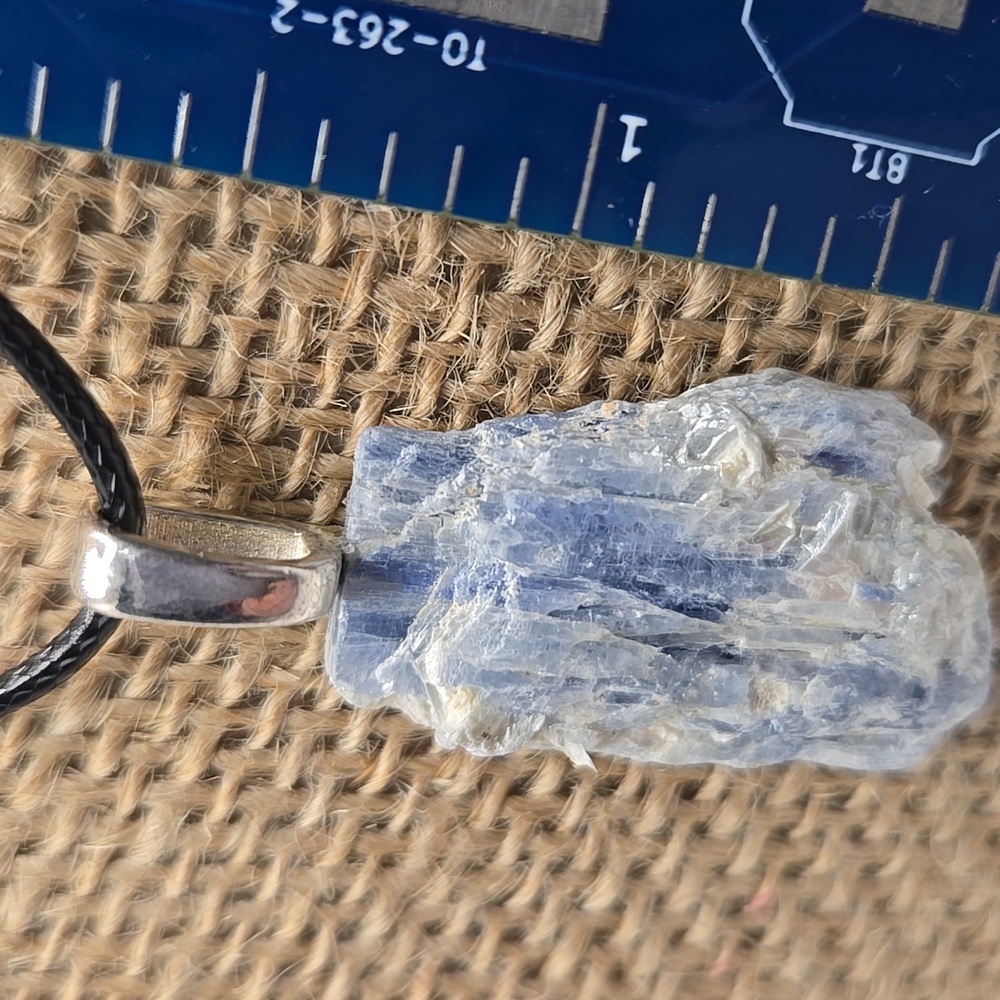 Hand Crafted Blue Kyanite Pendant Silver plated Bail #4 - Picture 3 of 3